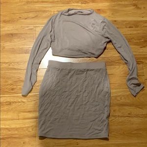 taupe two piece matching set